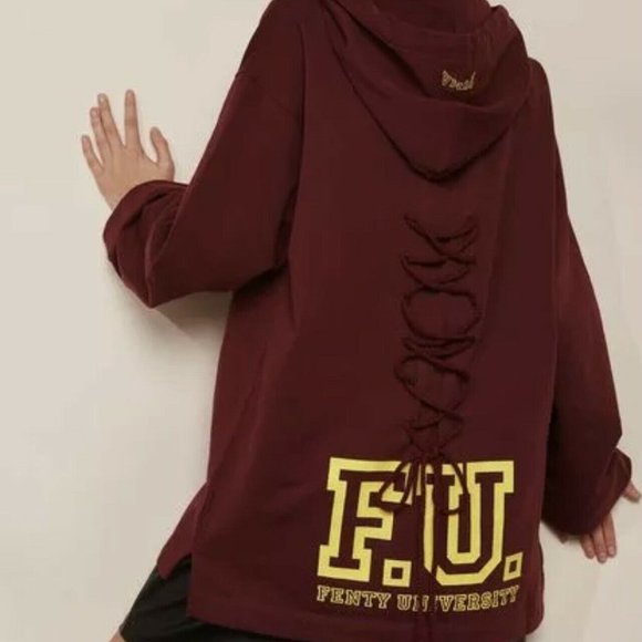 Puma Fenty University By Rihanna Back Lacing Hoodie Womens Pullover Medium - Picture 6 of 8